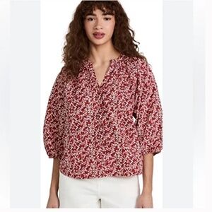 Apiece Apart Mitte Floral Top Red x White Size S